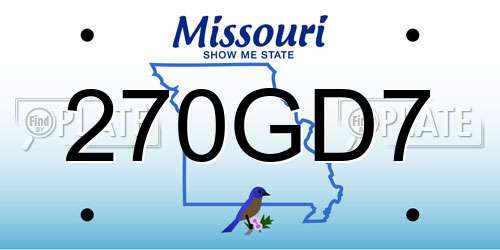 270GD7 Missouri License Plate