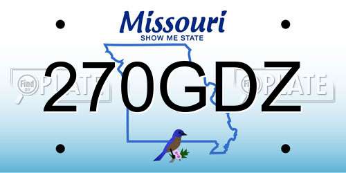 270GDZ Missouri License Plate