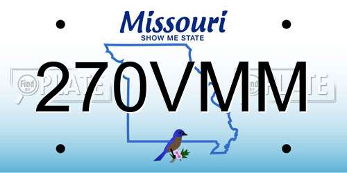 270VMM Missouri License Plate