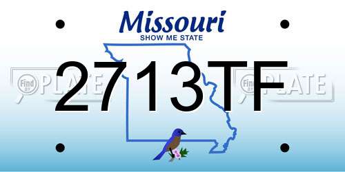 2713TF Missouri License Plate