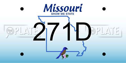 271D Missouri License Plate