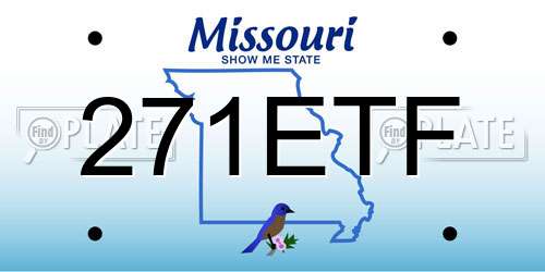 271ETF Missouri License Plate
