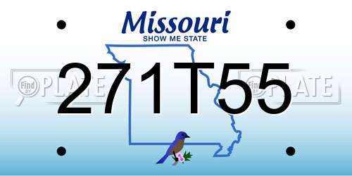 271T55 Missouri License Plate