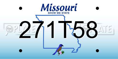 271T58 Missouri License Plate
