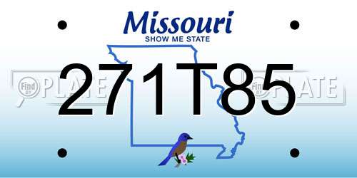 271T85 Missouri License Plate