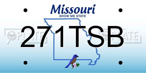 271TSB Missouri License Plate