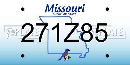 271Z85 Missouri License Plate
