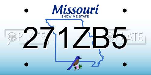 271ZB5 Missouri License Plate