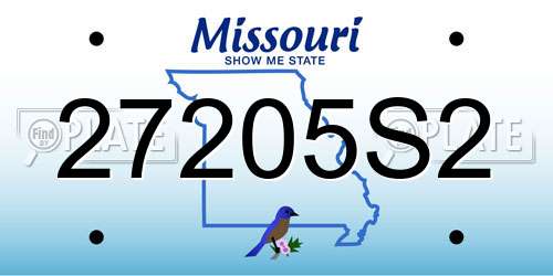 27205S2 Missouri License Plate