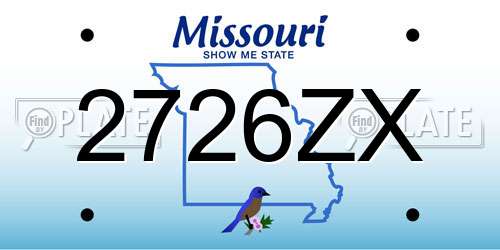 2726ZX Missouri License Plate