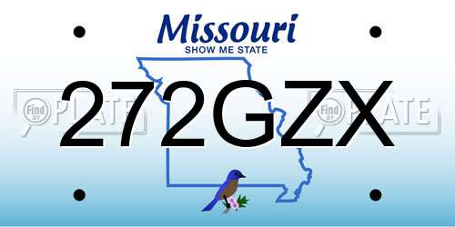 272GZX Missouri License Plate