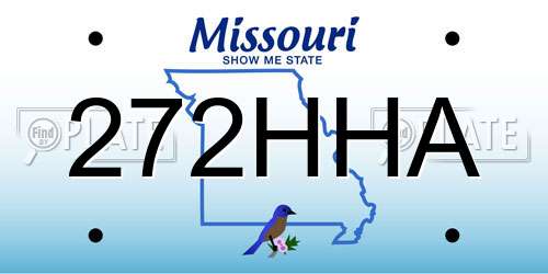 272HHA Missouri License Plate