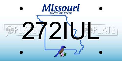 272IUL Missouri License Plate