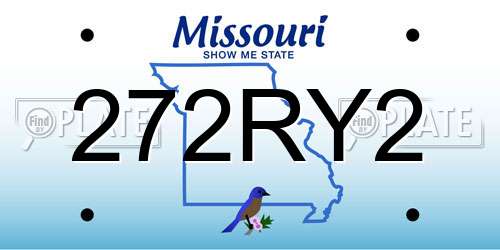 272RY2 Missouri License Plate