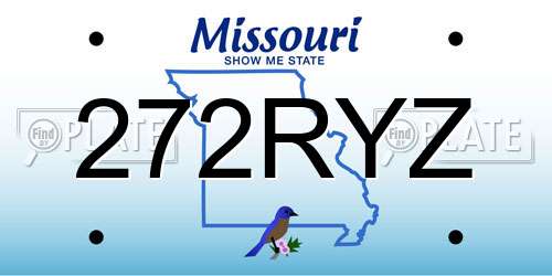 272RYZ Missouri License Plate