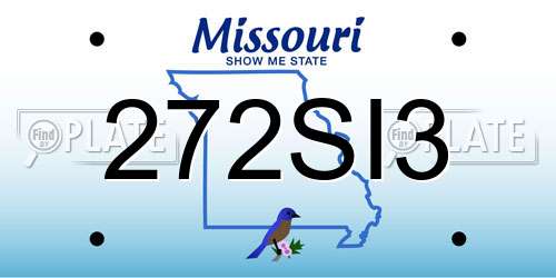 272SI3 Missouri License Plate