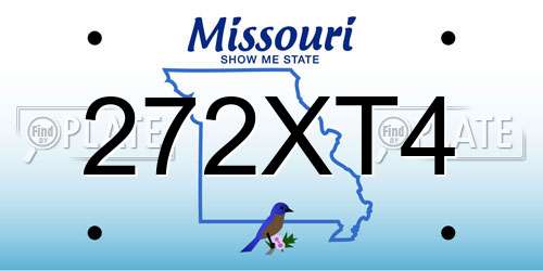 272XT4 Missouri License Plate