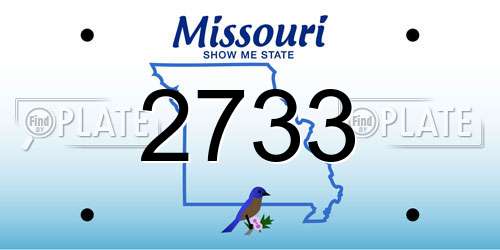 2733 Missouri License Plate