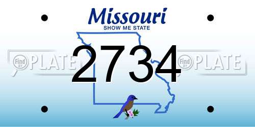 2734 Missouri License Plate