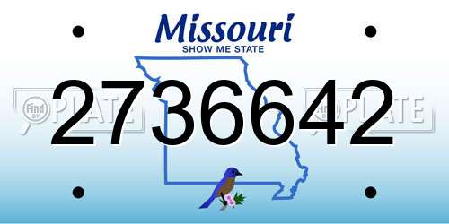 2736642 Missouri License Plate