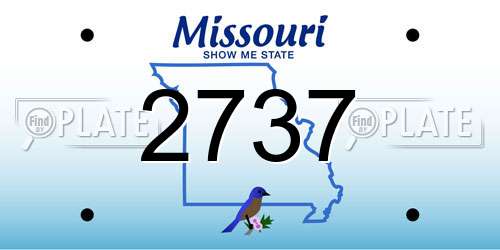 2737 Missouri License Plate