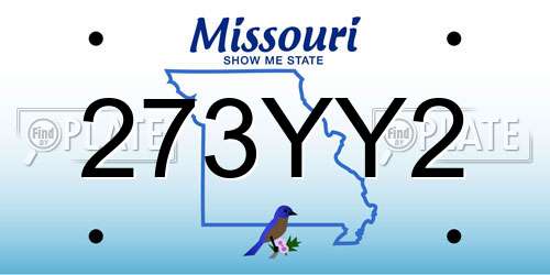 273YY2 Missouri License Plate