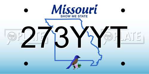 273YYT Missouri License Plate