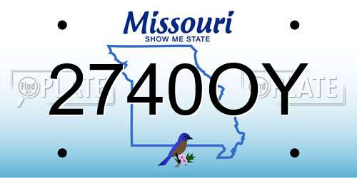 2740OY Missouri License Plate