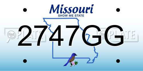 2747GG Missouri License Plate