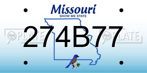 274B77 Missouri License Plate