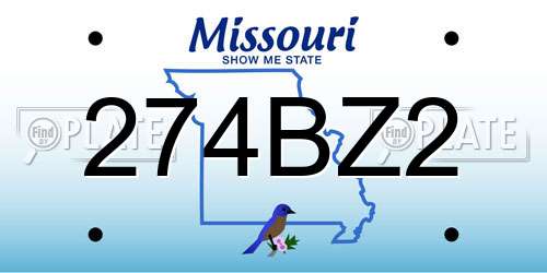 274BZ2 Missouri License Plate