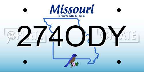 274ODY Missouri License Plate
