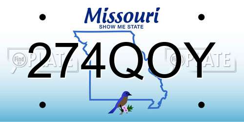 274QOY Missouri License Plate