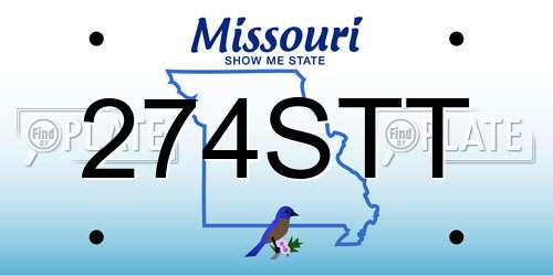 274STT Missouri License Plate