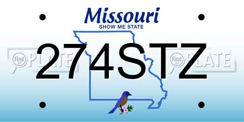 274STZ Missouri License Plate