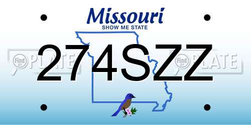274SZZ Missouri License Plate