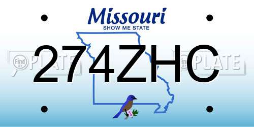 274ZHC Missouri License Plate