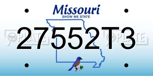 27552T3 Missouri License Plate