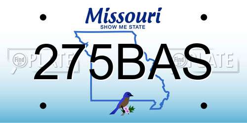 275BAS Missouri License Plate