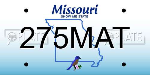 275MAT Missouri License Plate