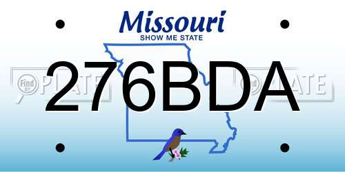 276BDA Missouri License Plate