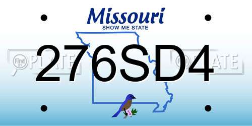 276SD4 Missouri License Plate
