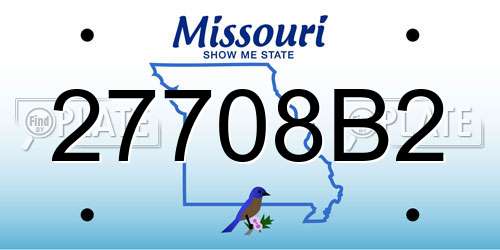 27708B2 Missouri License Plate
