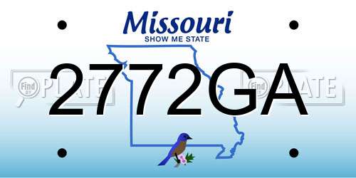2772GA Missouri License Plate