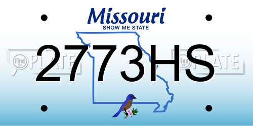 2773HS Missouri License Plate