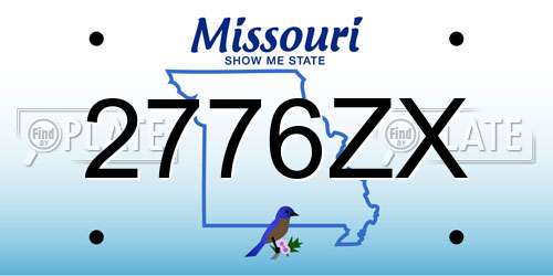 2776ZX Missouri License Plate
