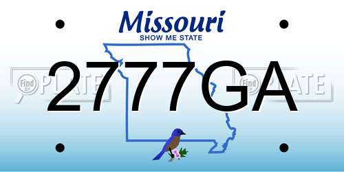2777GA Missouri License Plate