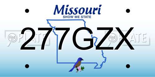 277GZX Missouri License Plate