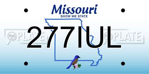 277IUL Missouri License Plate