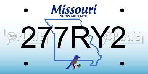 277RY2 Missouri License Plate